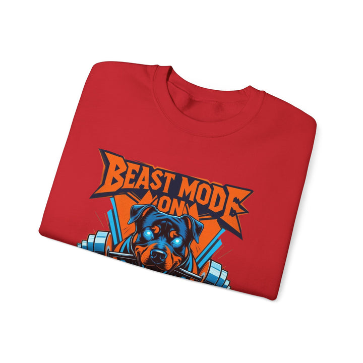 Sudadera unisex Beast Mode, regalo divertido para amantes de las mascotas, sudadera de cuello redondo, ropa acogedora para amantes de los perros, sudadera para amantes de los animales