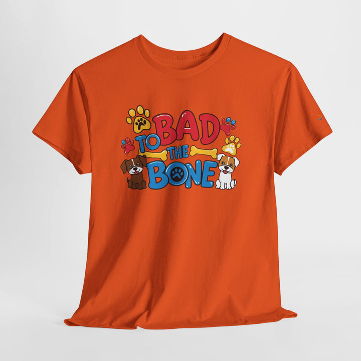 Bad to the Bone Dog Lover T-Shirt - Paw Print Graphic Tee