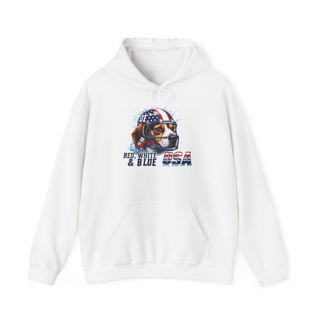 All-American Beagle Patriot Hoodie - Red, White & Blue Dog Lover Sweatshirt