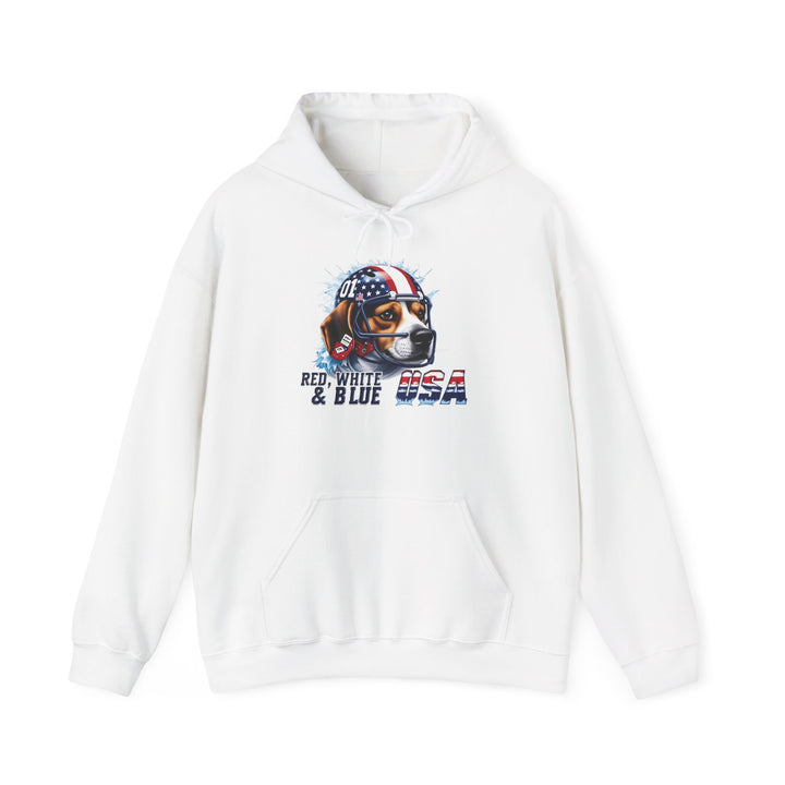 All-American Beagle Patriot Hoodie - Red, White & Blue Dog Lover Sweatshirt
