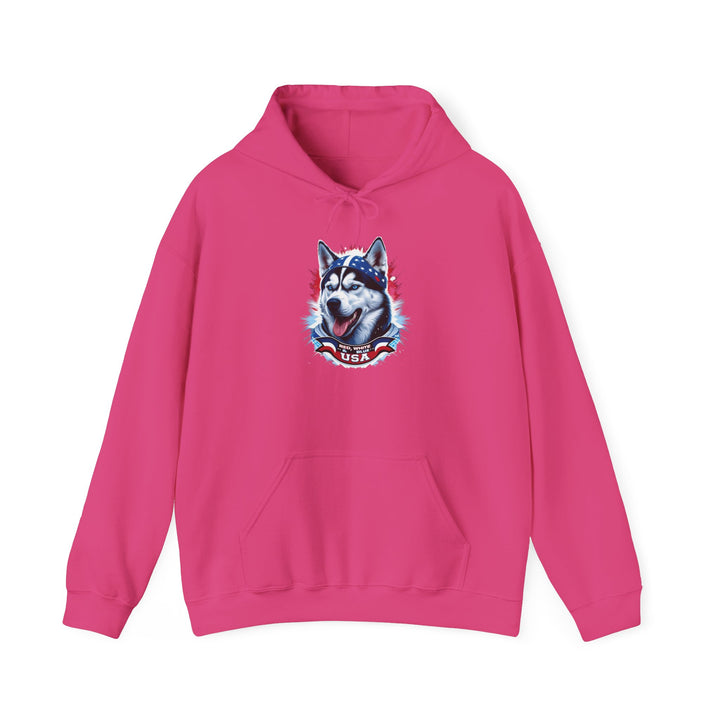 Patriotic Husky Hoodie - American Flag Dog Lover Sweatshirt by brillasTU