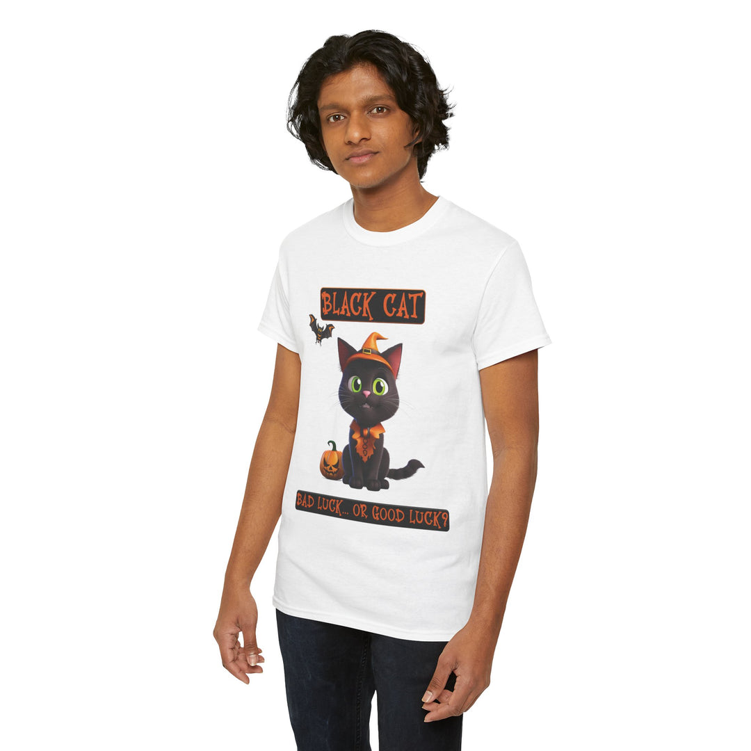 Black Cat, Bad Luck... Or Good Luck? Customized Gildan Unisex Heavy Cotton Tee - brillasTU