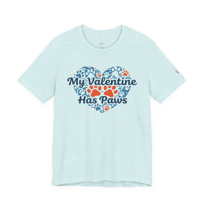 BrillasTU My Valentine Has Paws Shirt Dog Lover Cotton Blend
