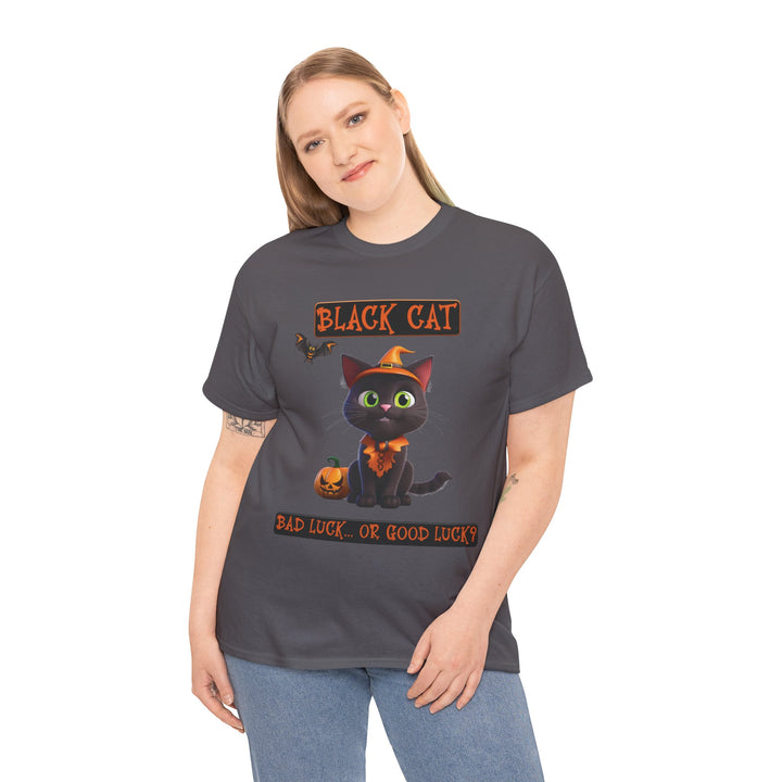 Black Cat, Bad Luck... Or Good Luck? Customized Gildan Unisex Heavy Cotton Tee - brillasTU