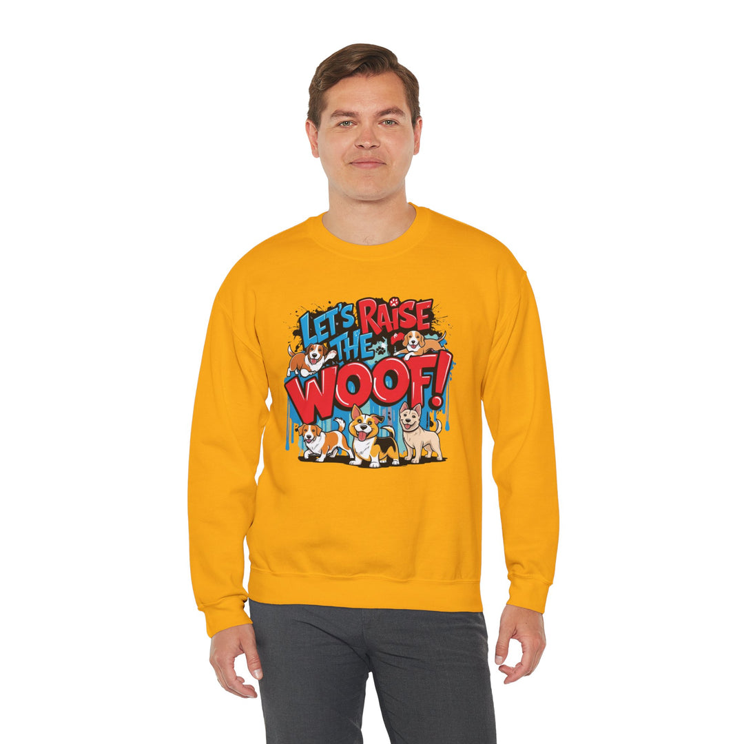 Dog Lover Sweatshirt - Let's Raise the Woof - Unisex Sweatshirt, Dog Enthusiast Gift, Funny Animal Lover Jumper, Cozy Crewneck Pullover, Pet