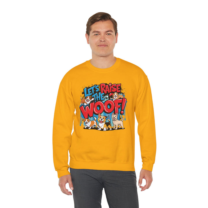 Dog Lover Sweatshirt - Let's Raise the Woof - Unisex Sweatshirt, Dog Enthusiast Gift, Funny Animal Lover Jumper, Cozy Crewneck Pullover, Pet