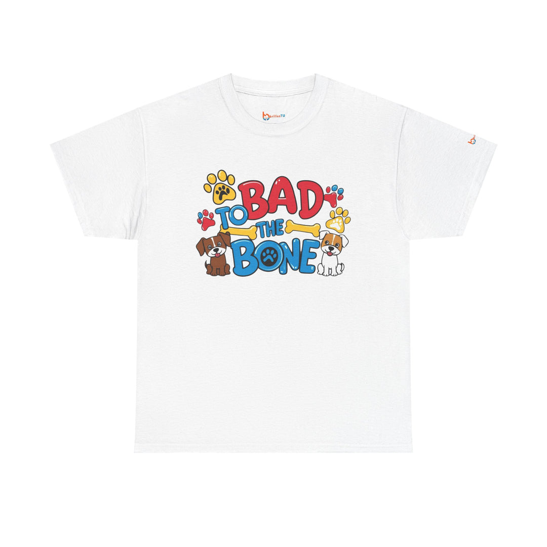 Bad to the Bone Dog Lover T-Shirt - Paw Print Graphic Tee