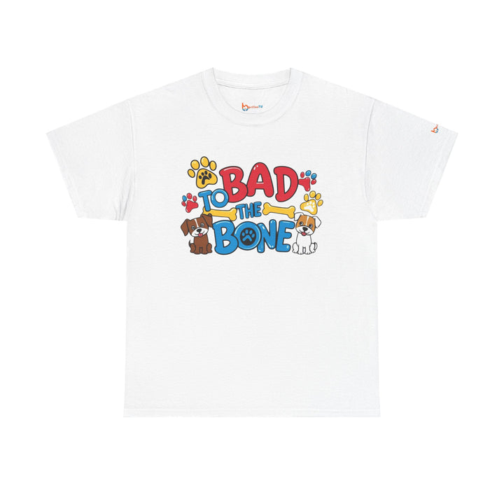 Bad to the Bone Dog Lover T-Shirt - Paw Print Graphic Tee