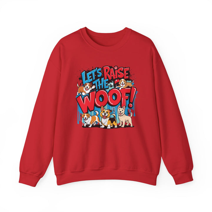 Dog Lover Sweatshirt - Let's Raise the Woof - Unisex Sweatshirt, Dog Enthusiast Gift, Funny Animal Lover Jumper, Cozy Crewneck Pullover, Pet