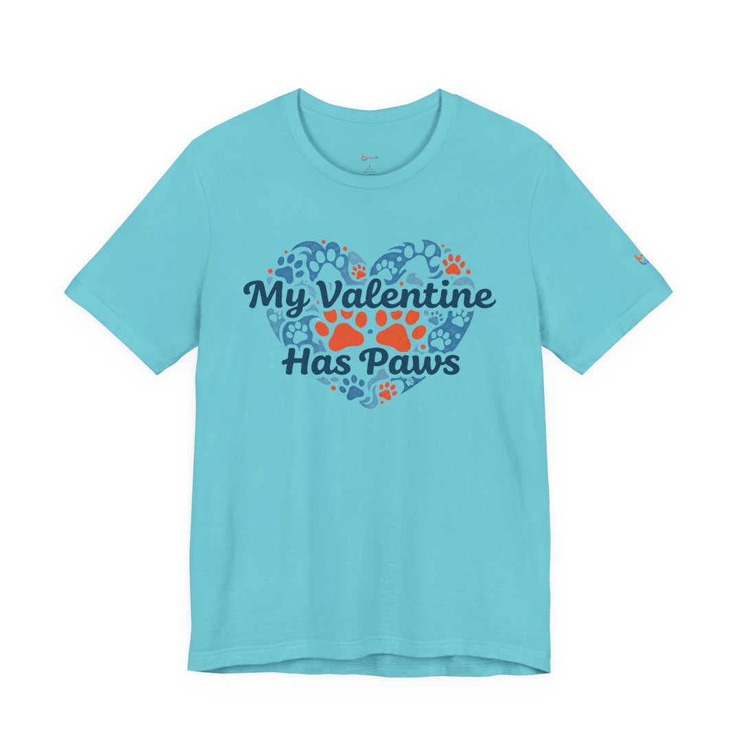 BrillasTU My Valentine Has Paws Shirt Dog Lover Cotton Blend