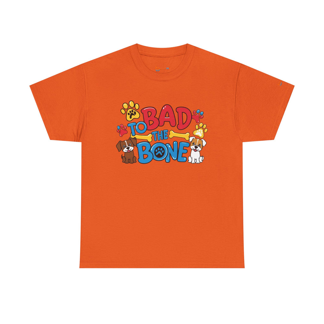 Bad to the Bone Dog Lover T-Shirt - Paw Print Graphic Tee