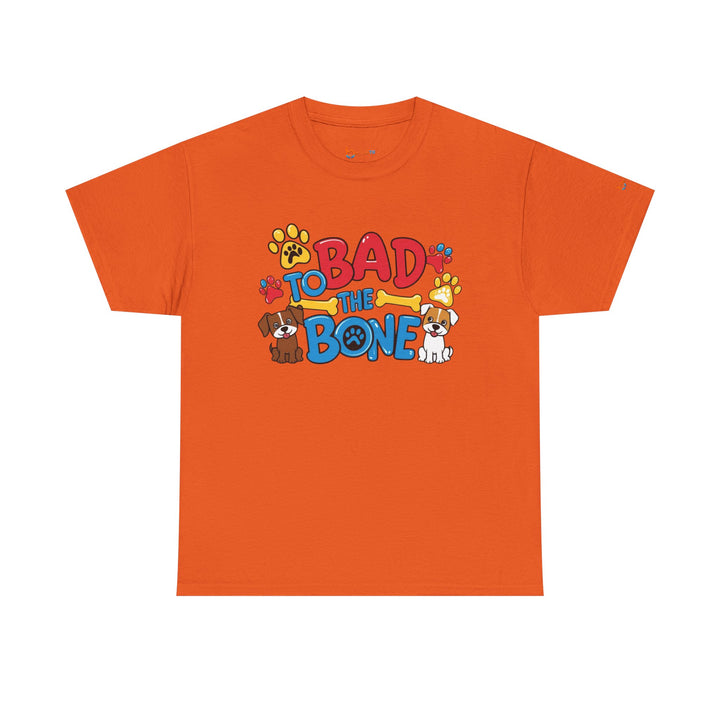 Bad to the Bone Dog Lover T-Shirt - Paw Print Graphic Tee