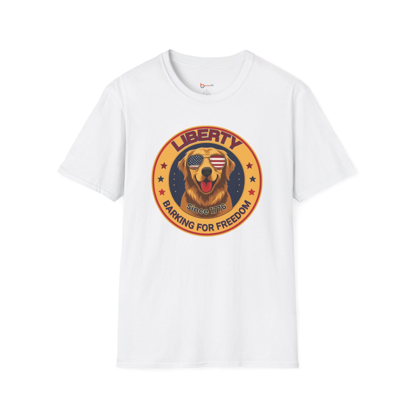 BrillasTU Liberty Dog Patriotic Tee - Unisex Freedom Lover Shirt - brillasTU #