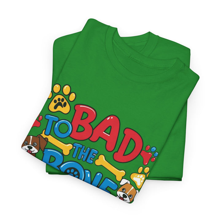 Bad to the Bone Dog Lover T-Shirt - Paw Print Graphic Tee