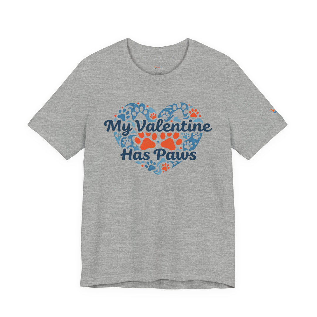 BrillasTU My Valentine Has Paws Shirt Dog Lover Cotton Blend