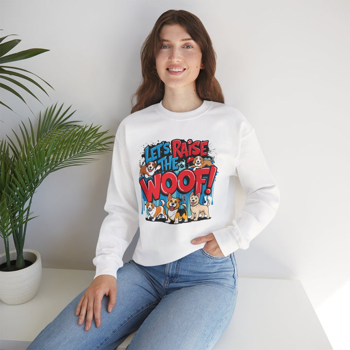 Dog Lover Sweatshirt - Let's Raise the Woof - Unisex Sweatshirt, Dog Enthusiast Gift, Funny Animal Lover Jumper, Cozy Crewneck Pullover, Pet