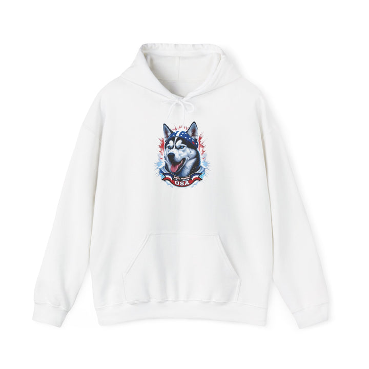 Patriotic Husky Hoodie - American Flag Dog Lover Sweatshirt by brillasTU