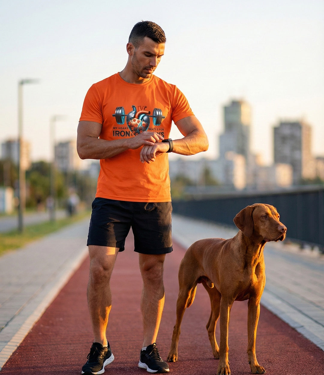 Iron & Paws Heartbeat T-Shirt, Gym Shirt, Pet Lover Gift, Fitness Apparel, Dog Owner Tee, Motivational Workout Wear