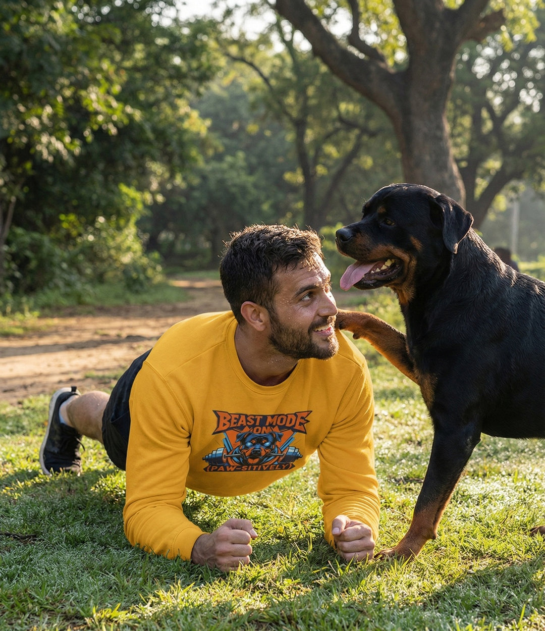 Sudadera unisex Beast Mode, regalo divertido para amantes de las mascotas, sudadera de cuello redondo, ropa acogedora para amantes de los perros, sudadera para amantes de los animales