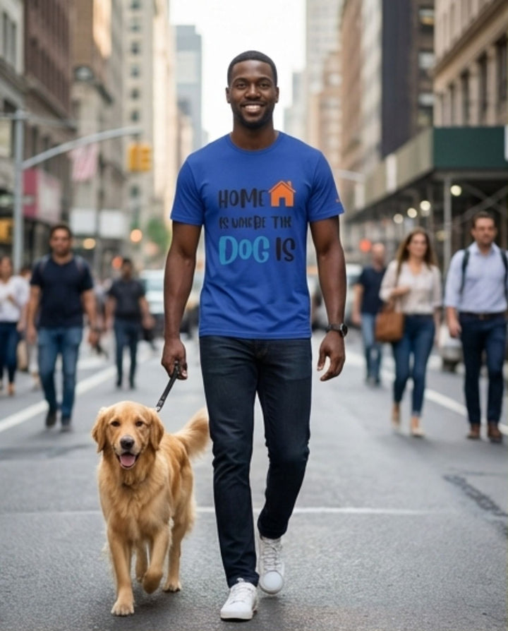 brillasTU Home Is Where The Dog Is Shirt Dog Lover Gift Cotton