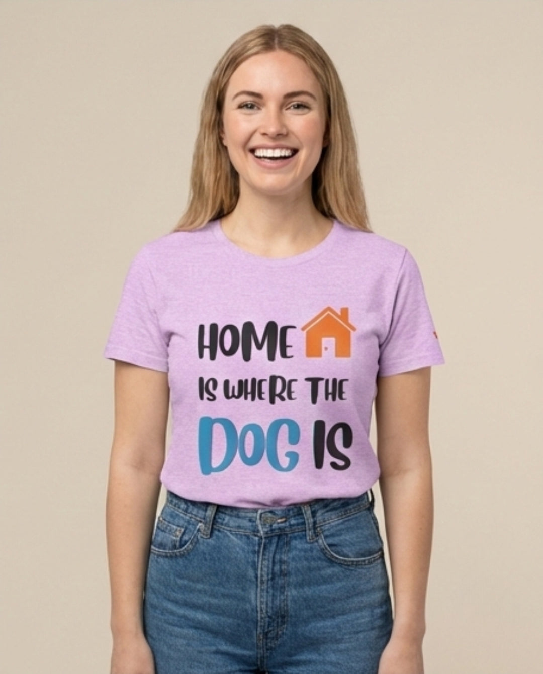 brillasTU Home Is Where The Dog Is Shirt Dog Lover Gift Cotton