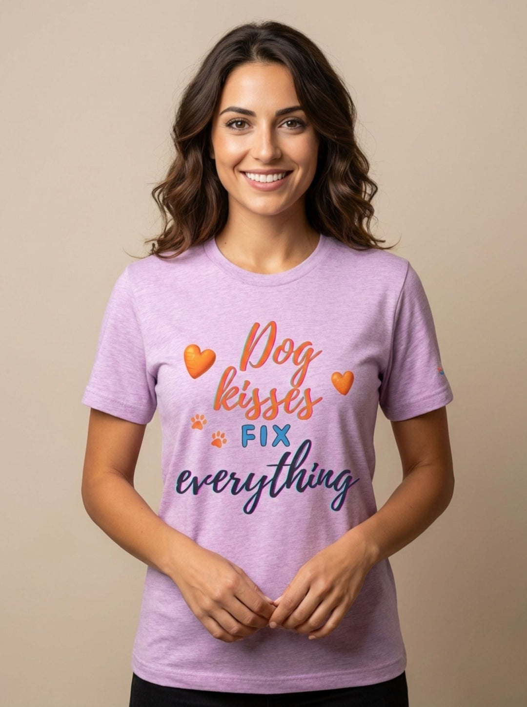 brillasTU Dog Kisses Tee Dog Lover Soft Cotton