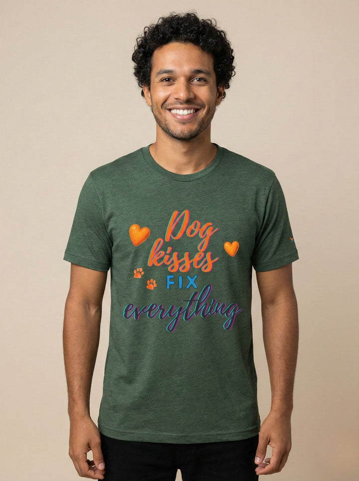 brillasTU Dog Kisses Tee Dog Lover Soft Cotton