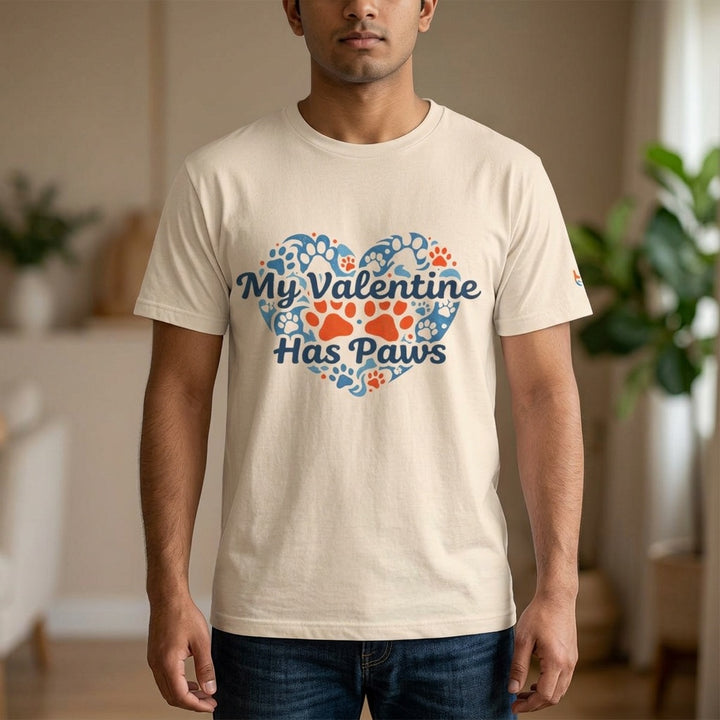 BrillasTU My Valentine Has Paws Shirt Dog Lover Cotton Blend