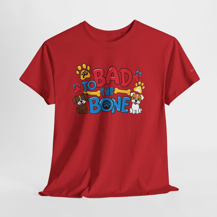 Bad to the Bone Dog Lover T-Shirt - Paw Print Graphic Tee