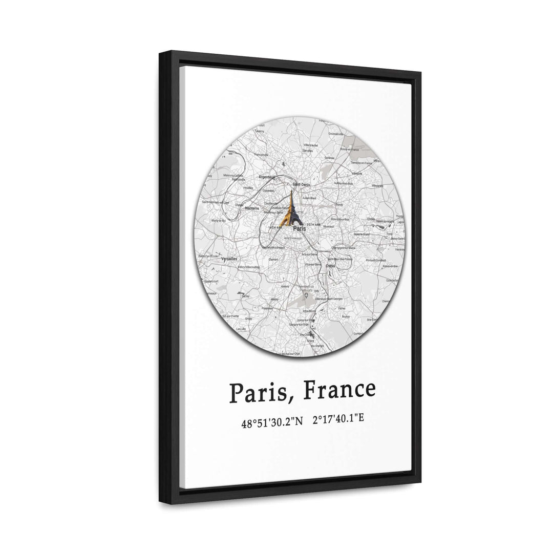 Paris France Map Gallery Canvas Wraps, Vertical FrameParis France Map Gallery Canvas Wraps, Vertical Frame. Let your personality be reflected in the artwork adorning your walls. This vertical gallery-wrapped canvas print will always look as tight and flat