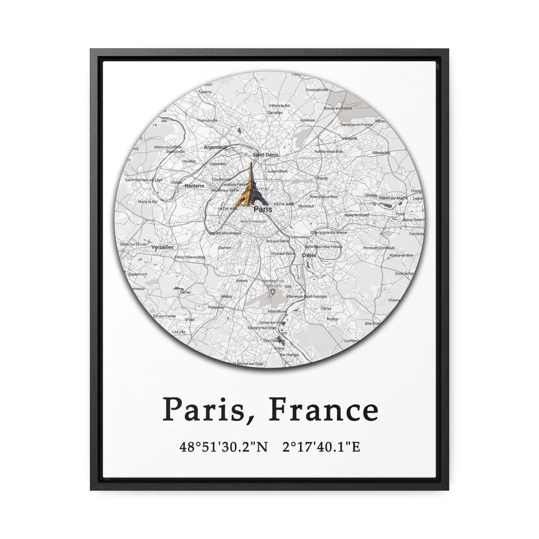 Paris France Map Gallery Canvas Wraps, Vertical FrameParis France Map Gallery Canvas Wraps, Vertical Frame. Let your personality be reflected in the artwork adorning your walls. This vertical gallery-wrapped canvas print will always look as tight and flat