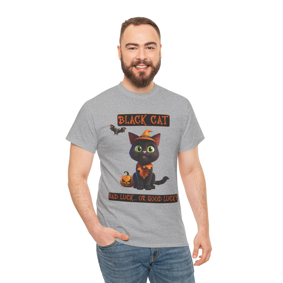 Black Cat, Bad Luck... Or Good Luck? Customized Gildan Unisex Heavy Cotton Tee