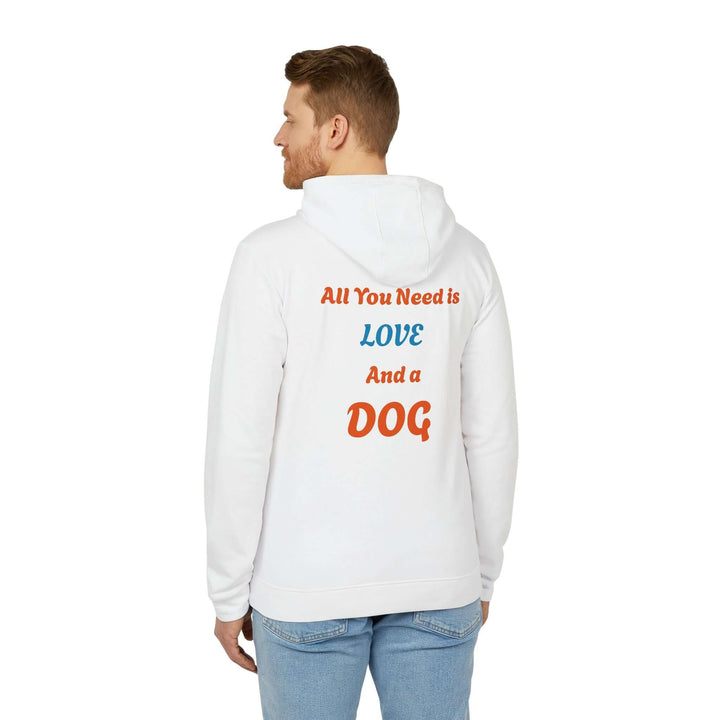 Unisex Fleece Hoodie, All You Need is Love And a Dog, Custom Adidas Sweatshirt, Pet Parent Apparel - brillasTU