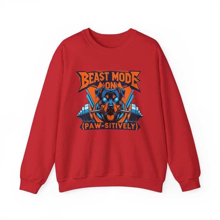 Sudadera unisex Beast Mode, regalo divertido para amantes de las mascotas, sudadera de cuello redondo, ropa acogedora para amantes de los perros, sudadera para amantes de los animales