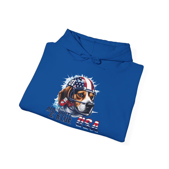 All-American Beagle Patriot Hoodie - Red, White & Blue Dog Lover Sweatshirt