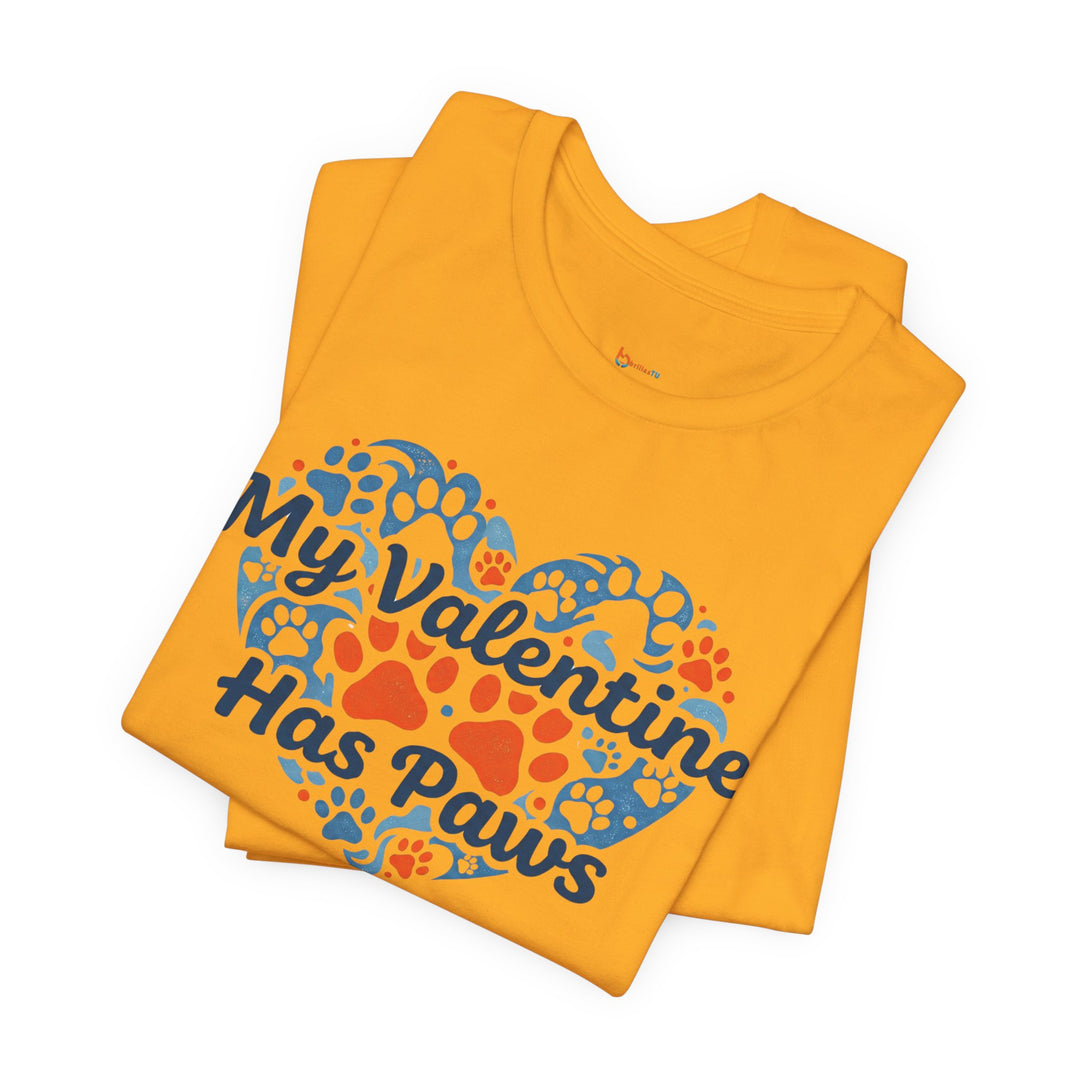 BrillasTU My Valentine Has Paws Shirt Dog Lover Cotton Blend
