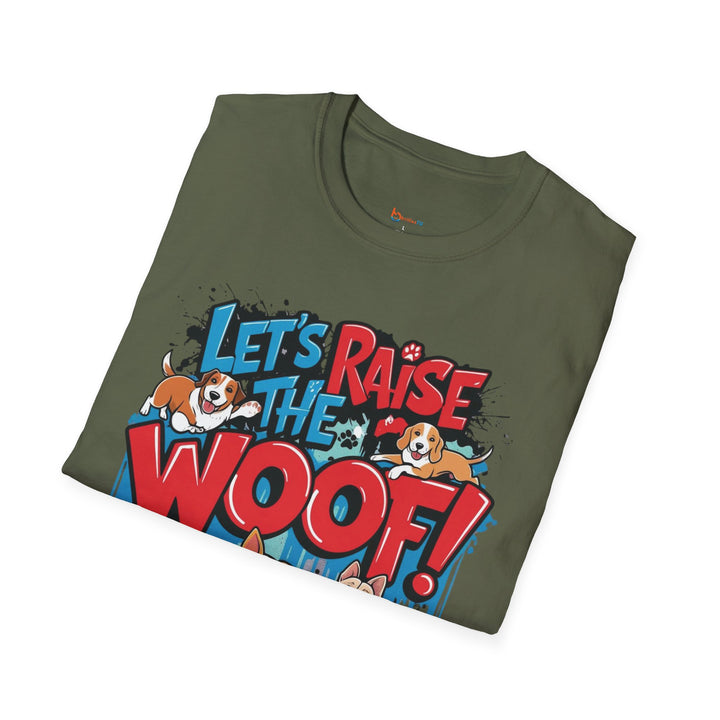 Let’s Raise the Woof! Dog Graphic T-Shirt - brillasTU #