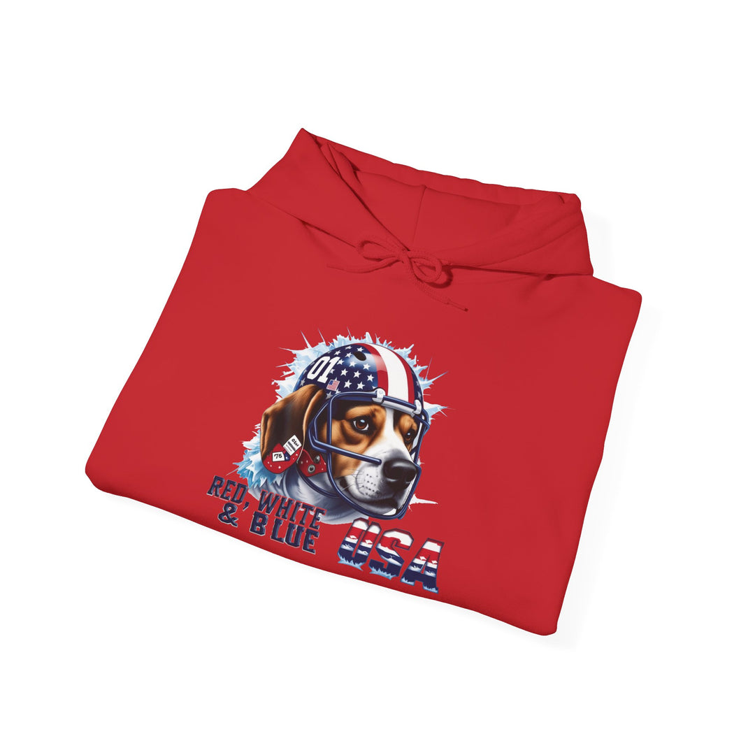 Sudadera con capucha All-American Beagle Patriot - Sudadera para amantes de los perros en rojo, blanco y azul