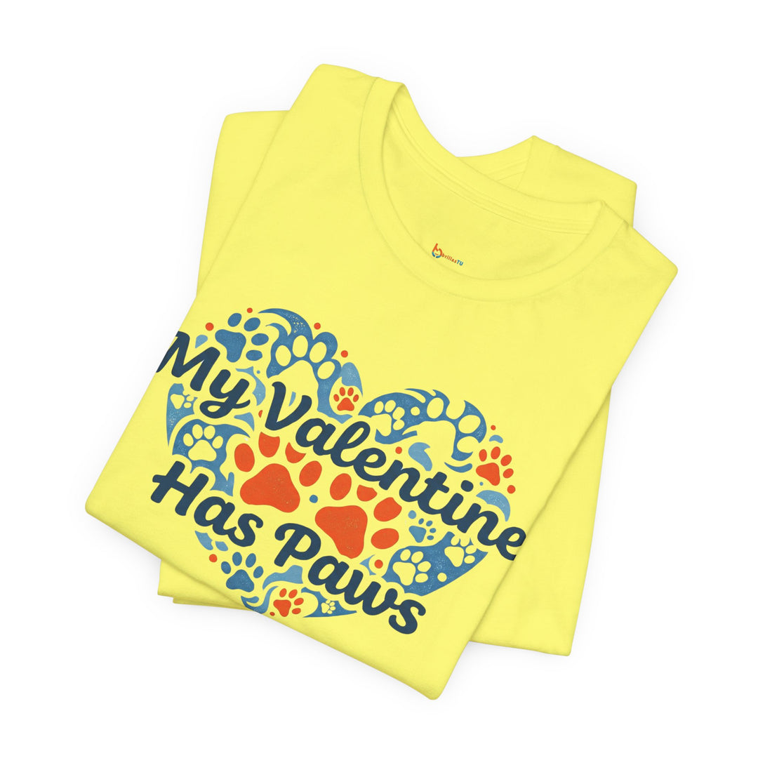 BrillasTU My Valentine Has Paws Shirt Dog Lover Cotton Blend