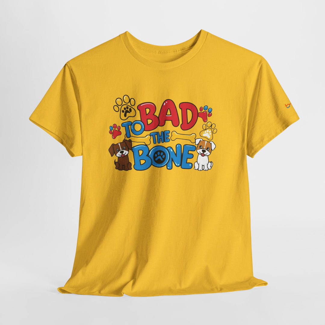 Bad to the Bone Dog Lover T-Shirt - Paw Print Graphic Tee