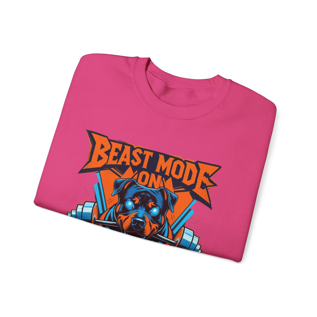 Sudadera unisex Beast Mode, regalo divertido para amantes de las mascotas, sudadera de cuello redondo, ropa acogedora para amantes de los perros, sudadera para amantes de los animales