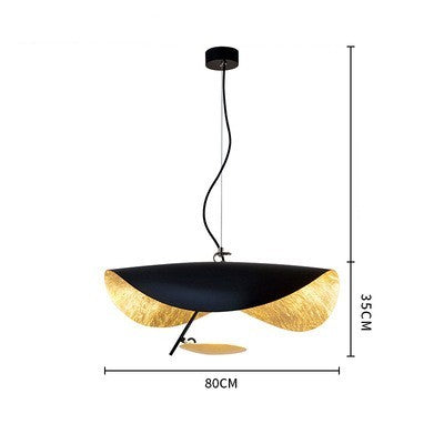 Elegant Black/White Gold Leaf LED Pendant Light for Modern Interiors