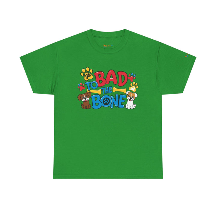 Bad to the Bone Dog Lover T-Shirt - Paw Print Graphic Tee