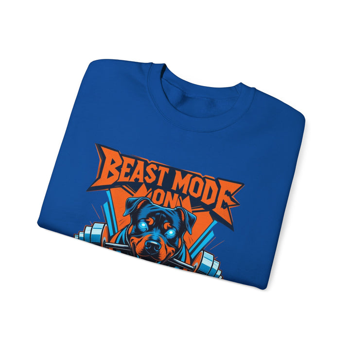 Sudadera unisex Beast Mode, regalo divertido para amantes de las mascotas, sudadera de cuello redondo, ropa acogedora para amantes de los perros, sudadera para amantes de los animales