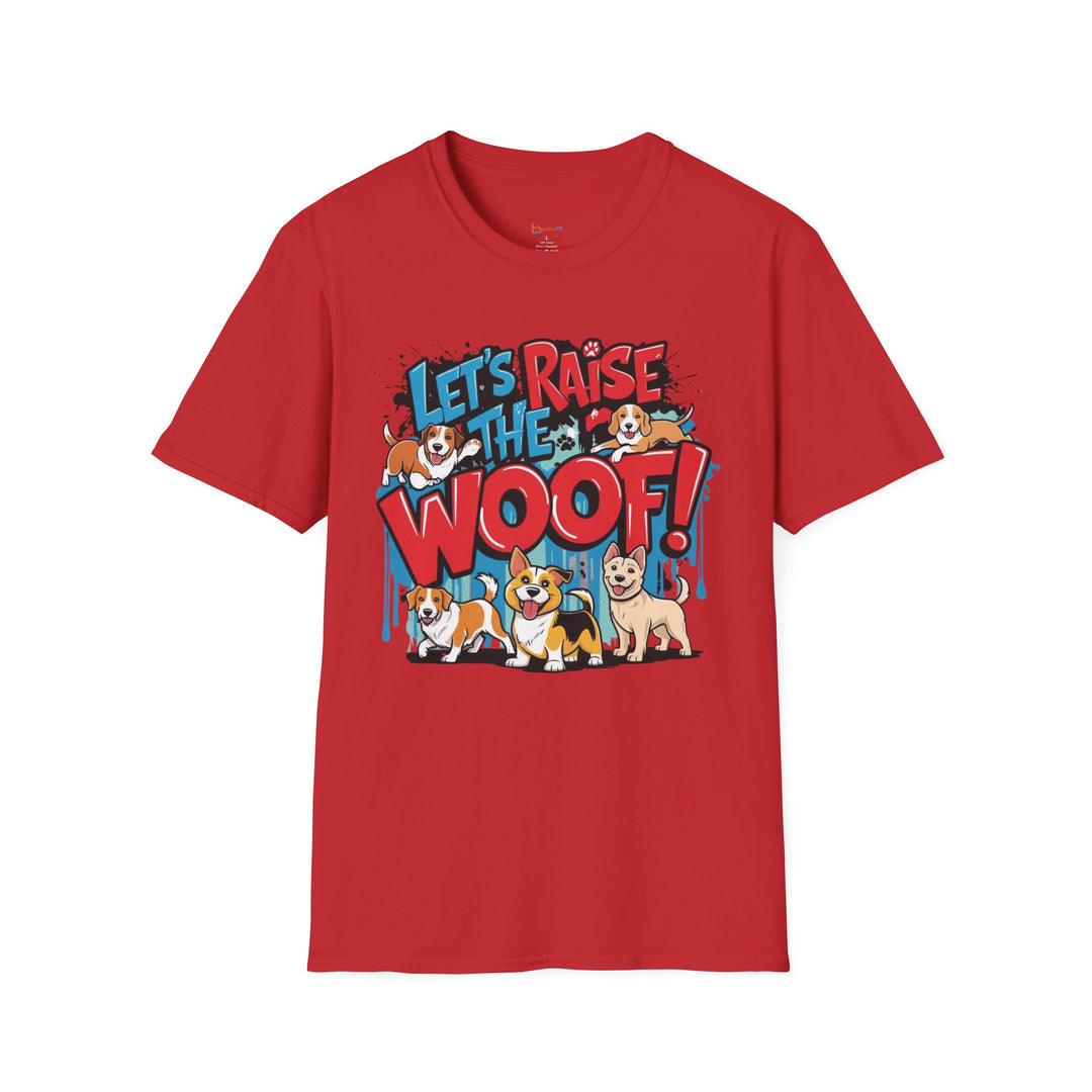 Let’s Raise the Woof! Dog Graphic T-Shirt - brillasTU #