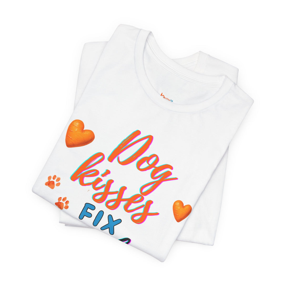 brillasTU Dog Kisses Tee Dog Lover Soft Cotton