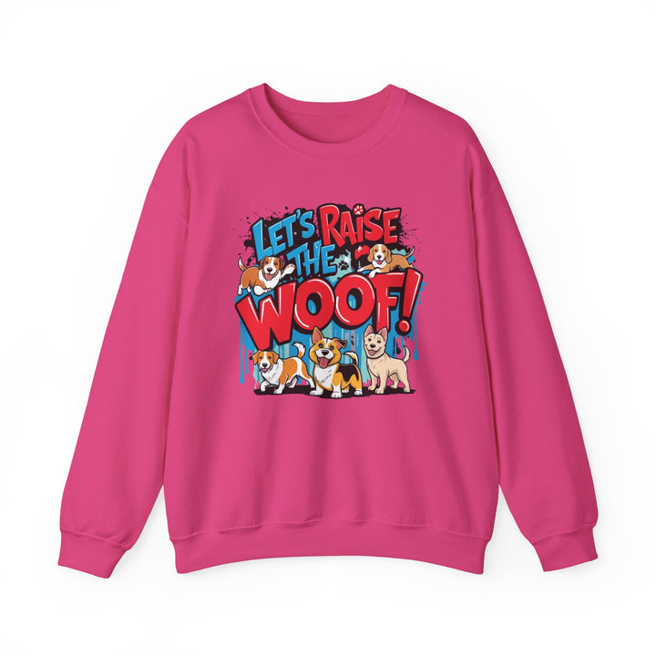 Dog Lover Sweatshirt - Let's Raise the Woof - Unisex Sweatshirt, Dog Enthusiast Gift, Funny Animal Lover Jumper, Cozy Crewneck Pullover, Pet