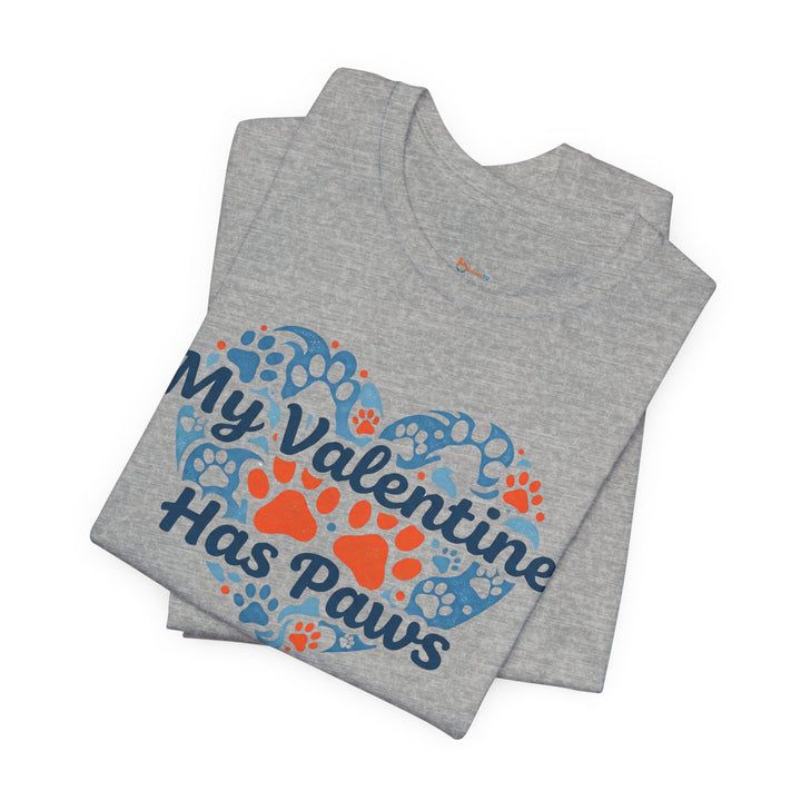 BrillasTU My Valentine Has Paws Shirt Dog Lover Cotton Blend