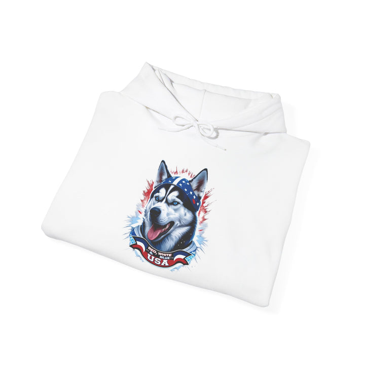 Patriotic Husky Hoodie - American Flag Dog Lover Sweatshirt by brillasTU