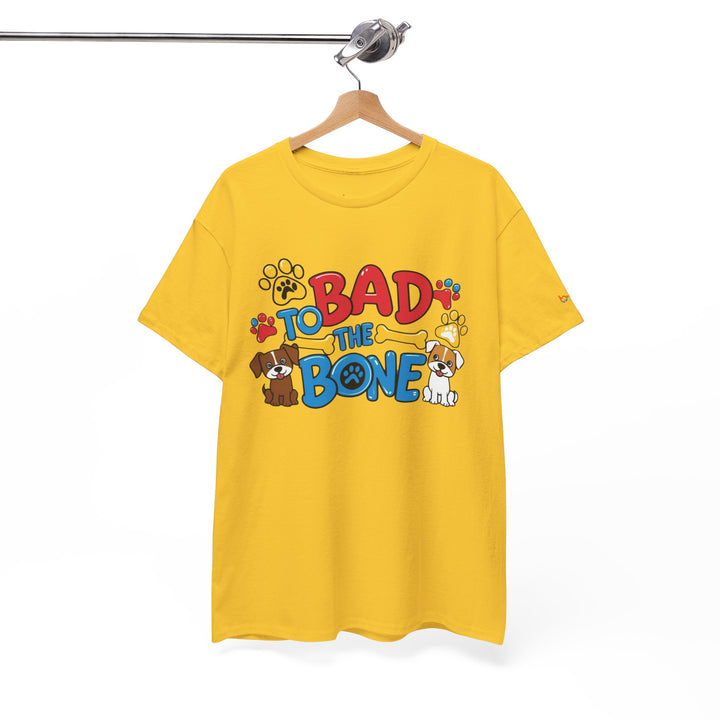 Bad to the Bone Dog Lover T-Shirt - Paw Print Graphic Tee